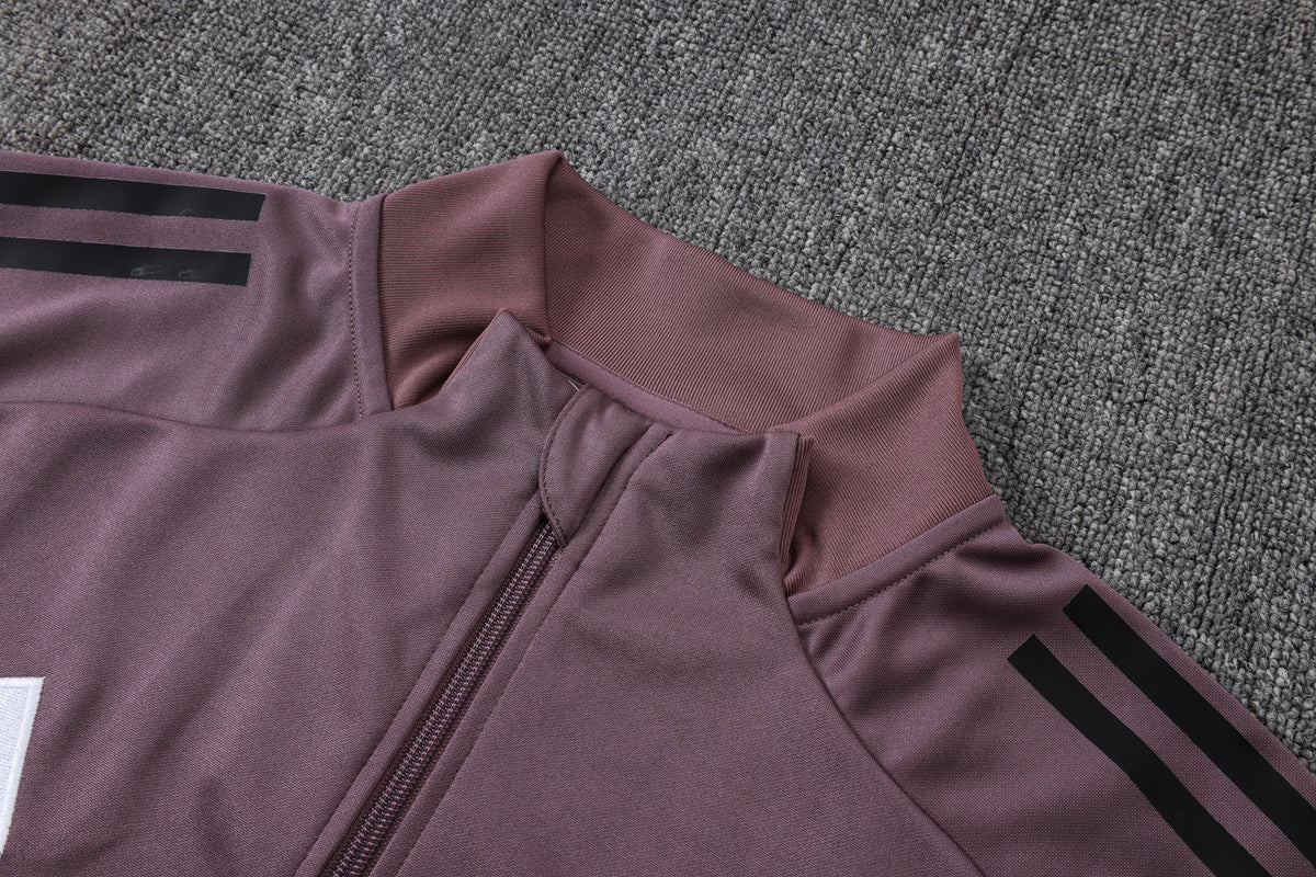 2026-27 Real Madrid Grey Purple Full Zip Training Suit Adults Or Children