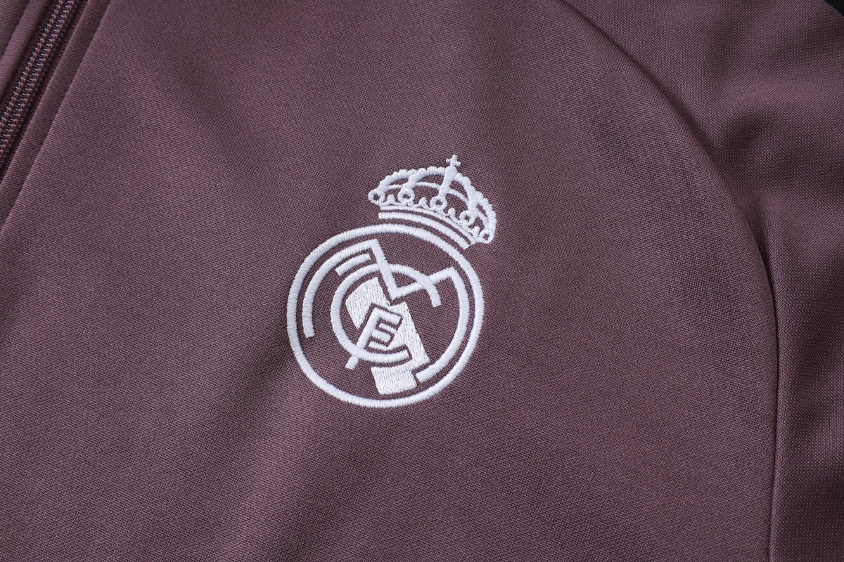 2026-27 Real Madrid Grey Purple Full Zip Training Suit Adults Or Children