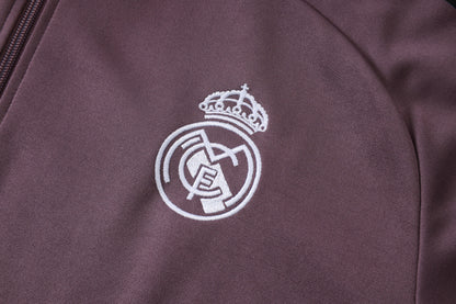 2026-27 Real Madrid Grey Purple Full Zip Training Suit Adults Or Children