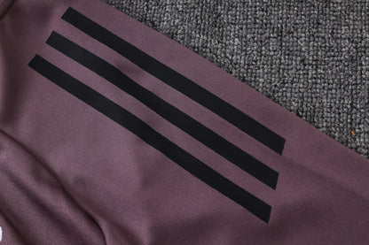 2026-27 Real Madrid Grey Purple Full Zip Training Suit Adults Or Children