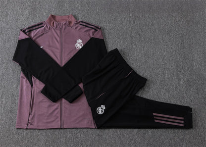 2026-27 Real Madrid Grey Purple Full Zip Training Suit Adults Or Children