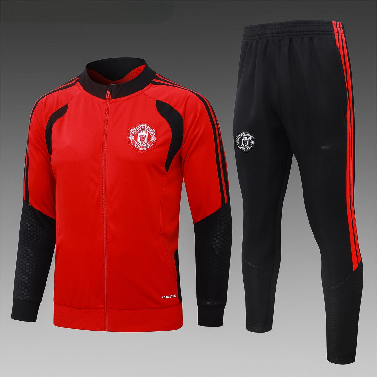 2026-27 Manchester United Red Black Full Zip Training Suit Adults or Children