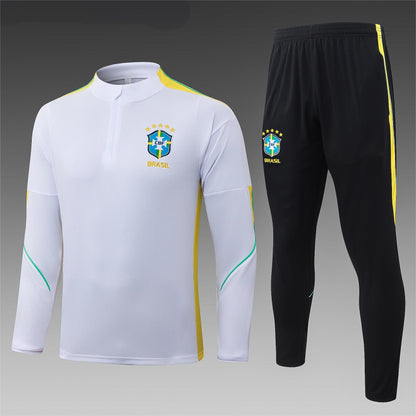 2026 Brazil White Half Zip Training Suit Adults Or Children