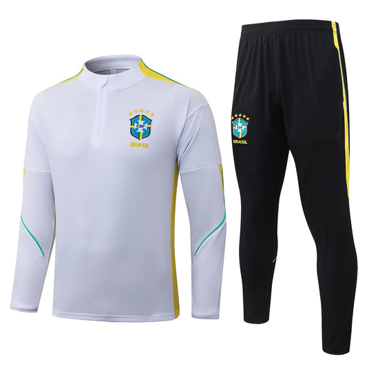2026 Brazil White Half Zip Training Suit Adults Or Children