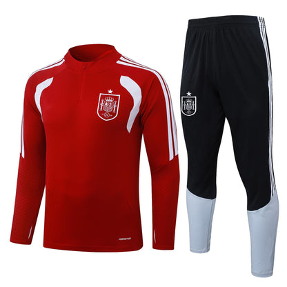 2026 Spain Red Half Zip Training Suit Adults Or Children