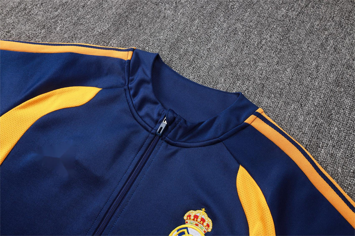 2026-27 Real Madrid Royal Blue White Sleeves Full Zip Training Suit Adults Or Children