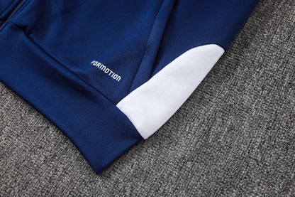 2026-27 Real Madrid Royal Blue White Sleeves Full Zip Training Suit Adults Or Children