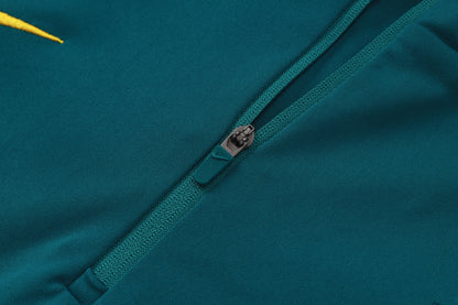 2026 Brazil Deep Green Half Zip Training Suit Adults Or Children