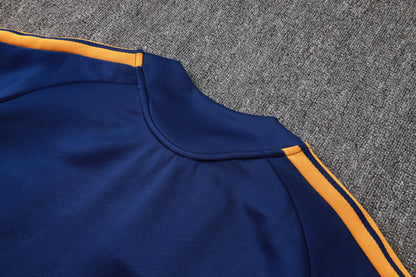 2026-27 Real Madrid Royal Blue White Sleeves Full Zip Training Suit Adults Or Children