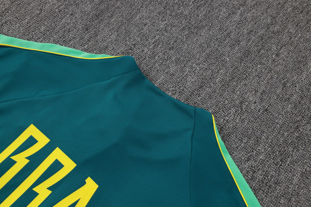 2026 Brazil Deep Green Half Zip Training Suit Adults Or Children