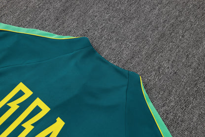 2026 Brazil Deep Green Half Zip Training Suit Adults Or Children