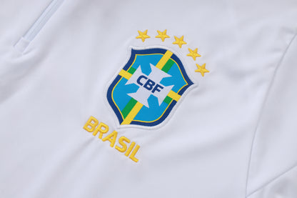 2026 Brazil White Half Zip Training Suit Adults Or Children