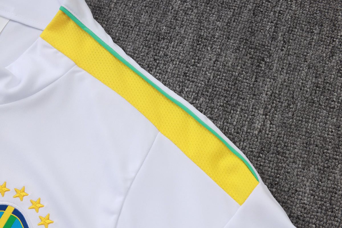 2026 Brazil White Half Zip Training Suit Adults Or Children