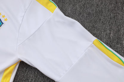 2026 Brazil White Half Zip Training Suit Adults Or Children