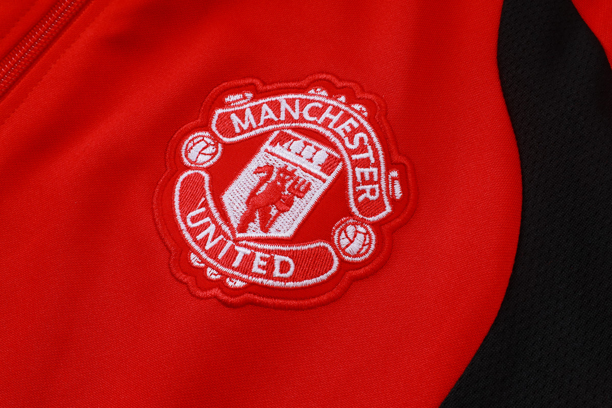 2026-27 Manchester United Red Black Full Zip Training Suit Adults or Children