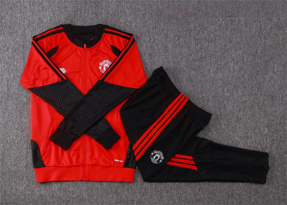 2026-27 Manchester United Red Black Full Zip Training Suit Adults or Children