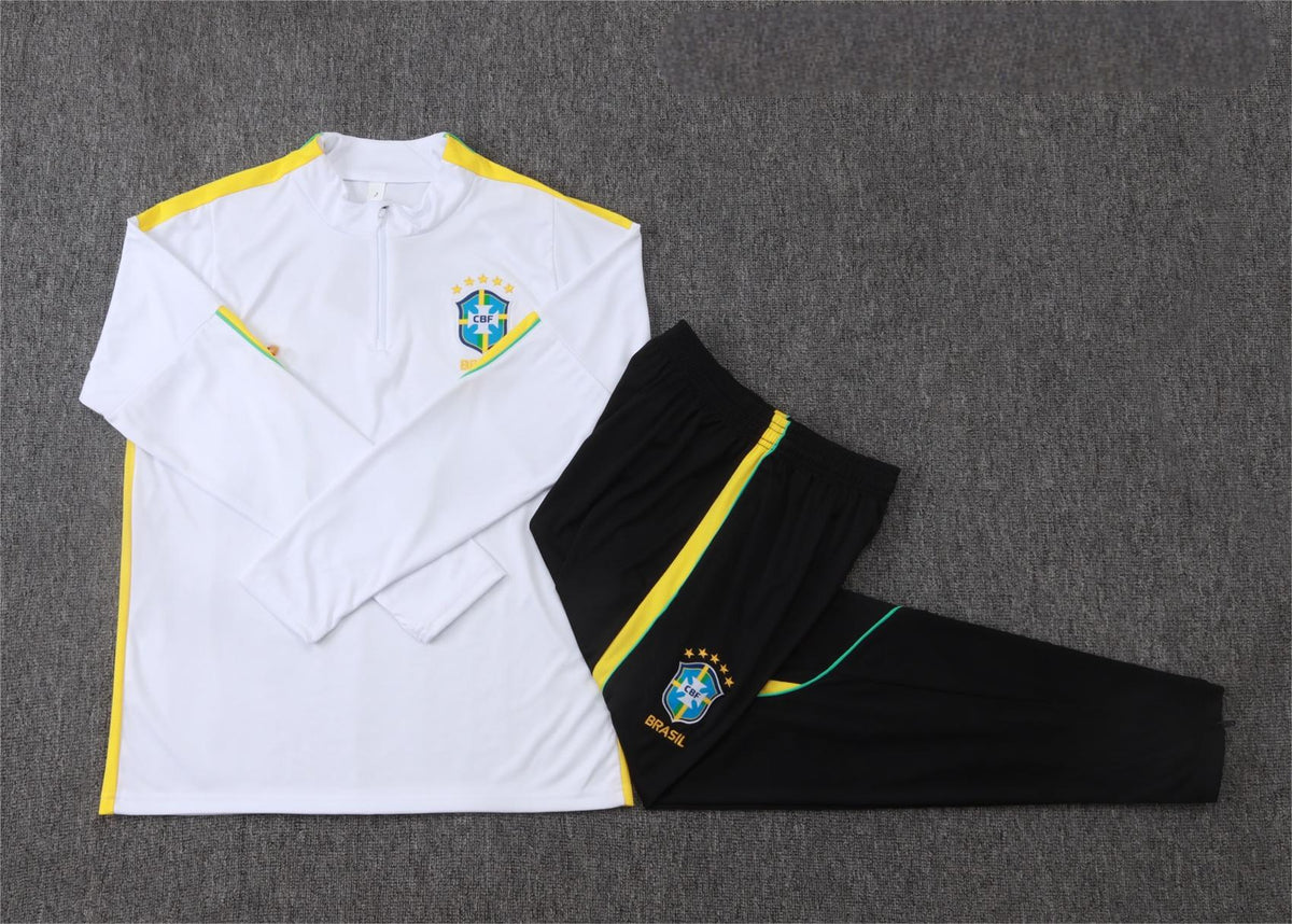 2026 Brazil White Half Zip Training Suit Adults Or Children