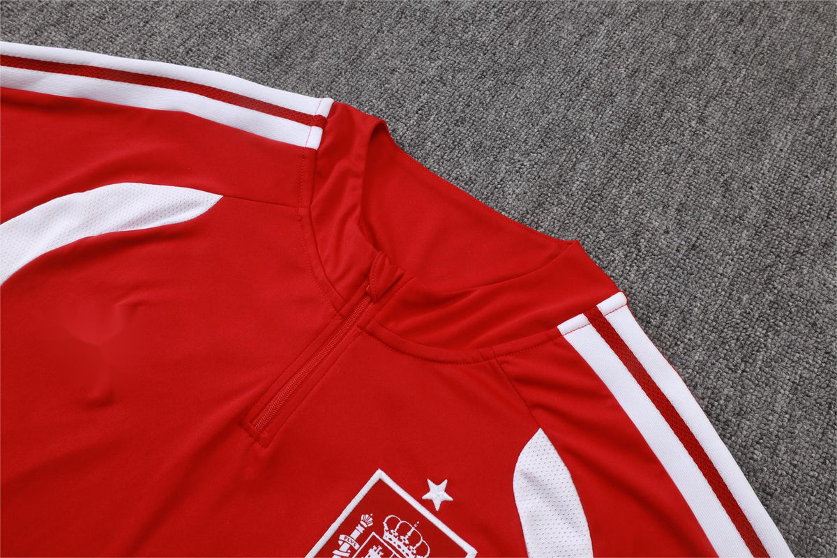 2026 Spain Red Half Zip Training Suit Adults Or Children