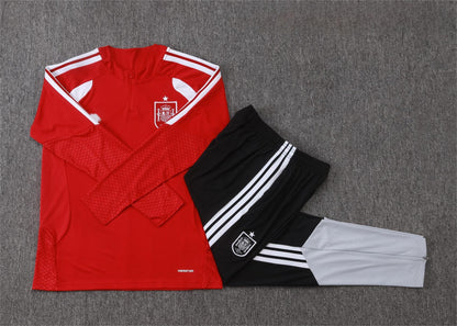 2026 Spain Red Half Zip Training Suit Adults Or Children