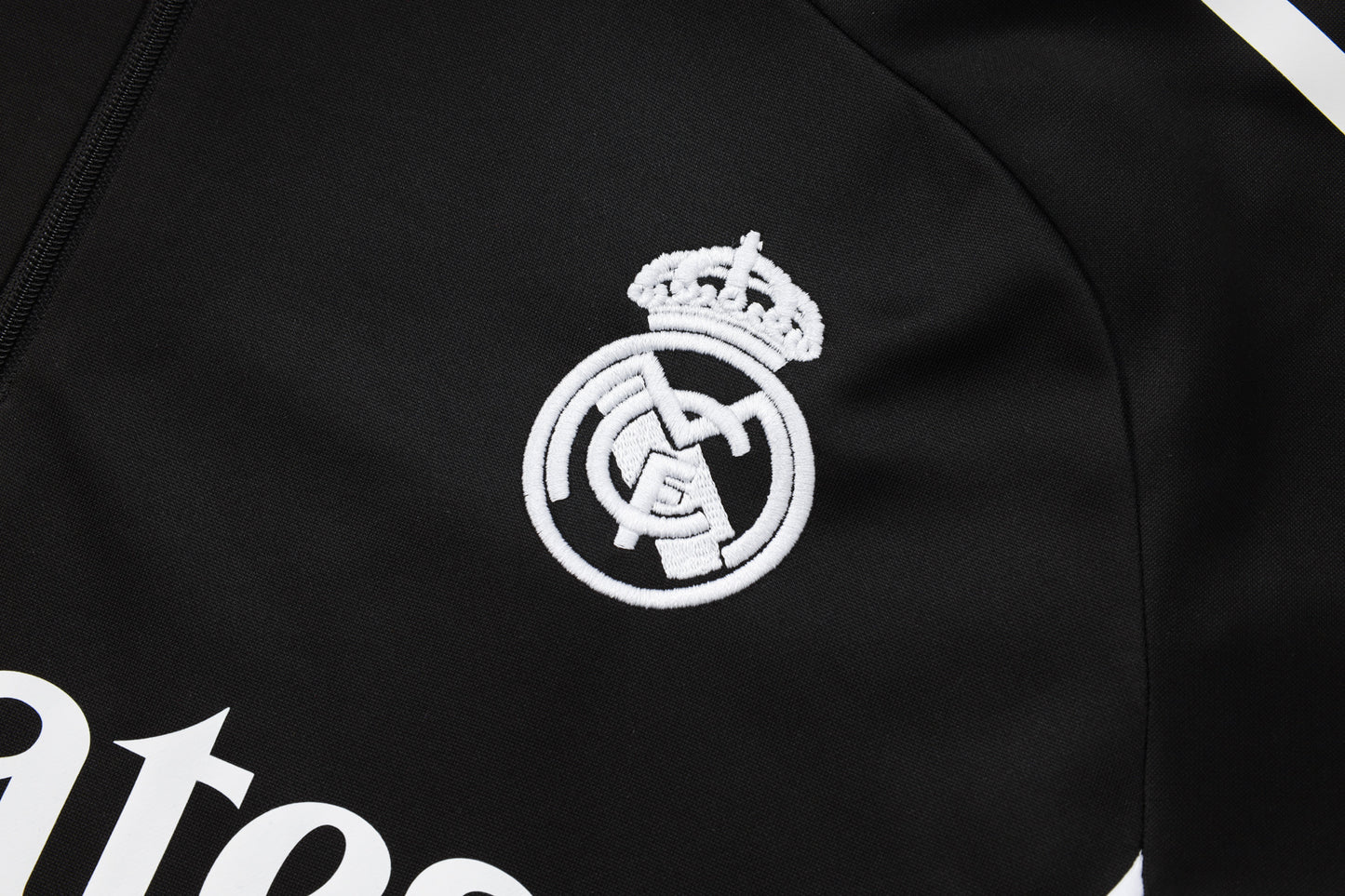 2025-26 Real Madrid Black training suit（White text)  Adults Or Children