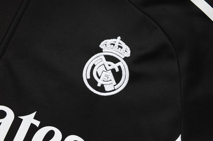 2025-26 Real Madrid Black training suit（White text)  Adults Or Children