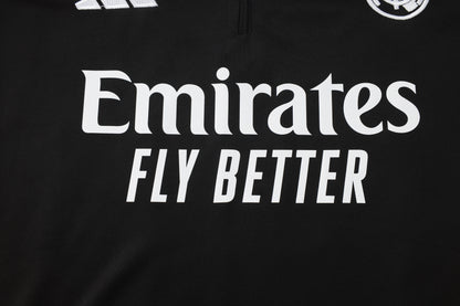 2025-26 Real Madrid Black training suit（White text)  Adults Or Children