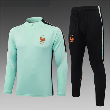 2026 France Green Half Zip Training Suit Adults Or Children