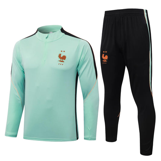 2026 France Green Half Zip Training Suit Adults Or Children