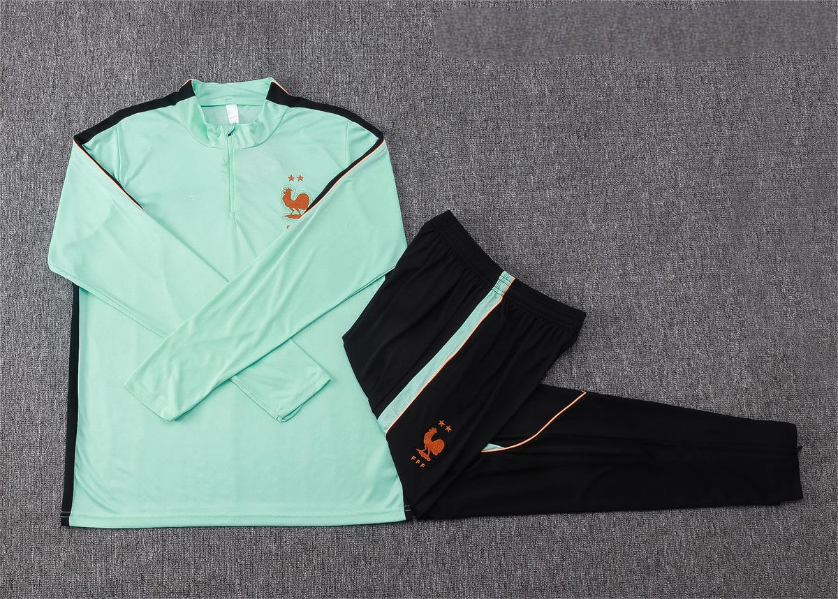2026 France Green Half Zip Training Suit Adults Or Children