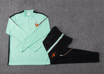 2026 France Green Half Zip Training Suit Adults Or Children