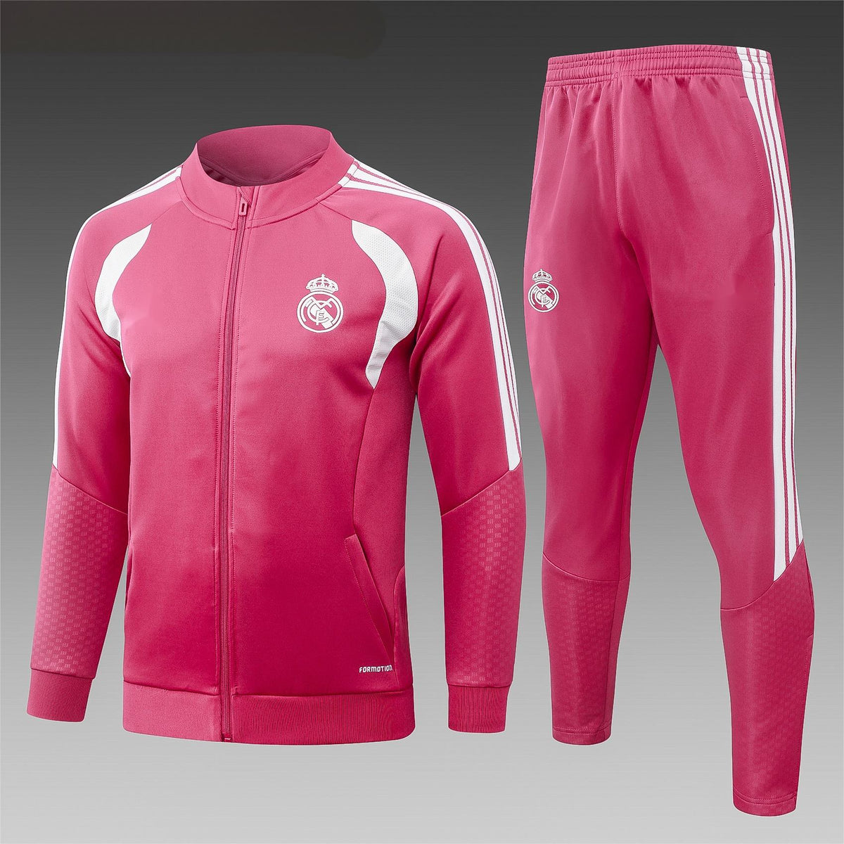 2026-27 Real Madrid Pink Full Zip Training Suit Adults Or Children