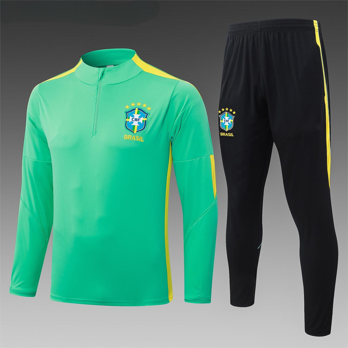 2026 Brazil Light Green Half Zip Training Suit Adults Or Children