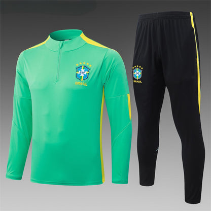 2026 Brazil Light Green Half Zip Training Suit Adults Or Children