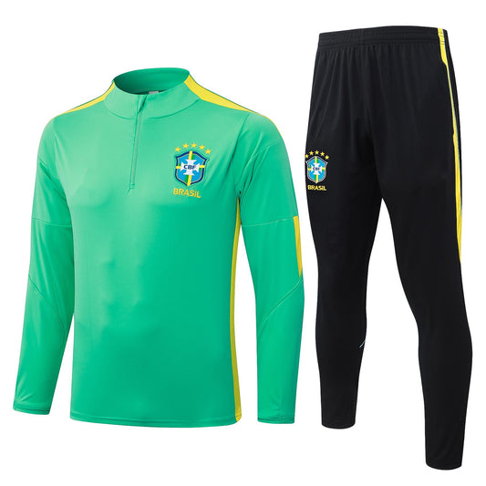 2026 Brazil Light Green Half Zip Training Suit Adults Or Children