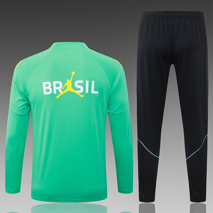 2026 Brazil Light Green Half Zip Training Suit Adults Or Children