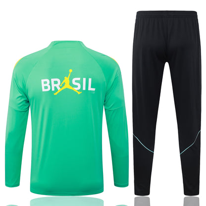2026 Brazil Light Green Half Zip Training Suit Adults Or Children