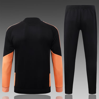2026-27 Arsenal Black Orange Full Zip Training Suit Adults Or Children