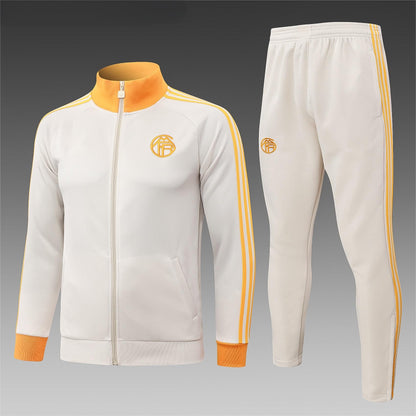 2026-27 Bayern Munich Beige Orange Full Zip Training Suit Adults Or Children