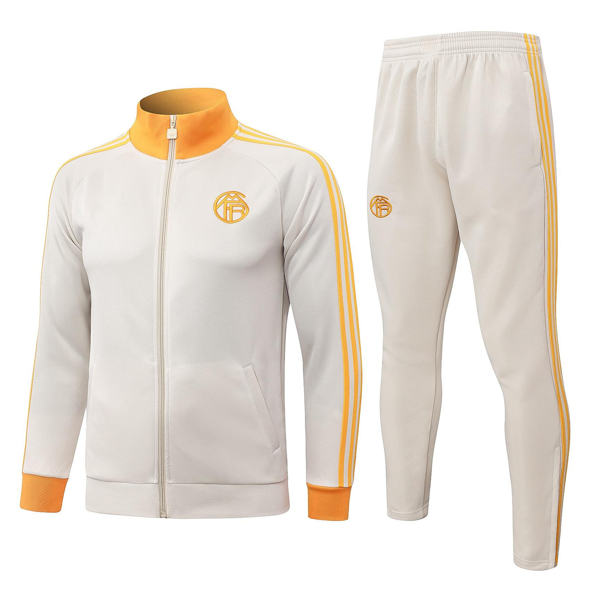 2026-27 Bayern Munich Beige Orange Full Zip Training Suit Adults Or Children