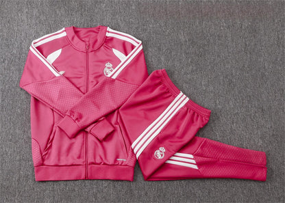 2026-27 Real Madrid Pink Full Zip Training Suit Adults Or Children
