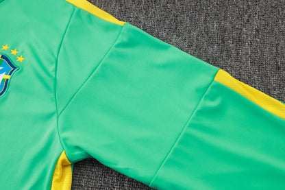 2026 Brazil Light Green Half Zip Training Suit Adults Or Children