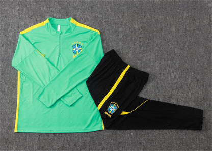 2026 Brazil Light Green Half Zip Training Suit Adults Or Children