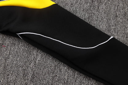 2026 Brazil Black Yellow Collar Full Zip Training Suit Adults Or Children