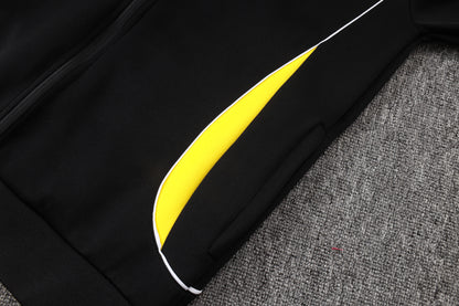 2026 Brazil Black Yellow Collar Full Zip Training Suit Adults Or Children