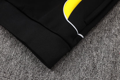 2026 Brazil Black Yellow Collar Full Zip Training Suit Adults Or Children