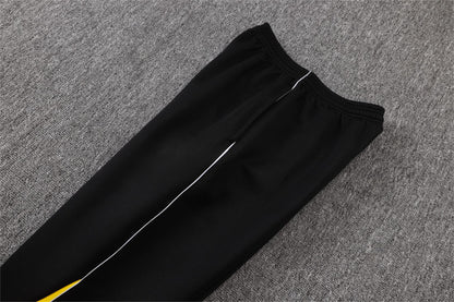 2026 Brazil Black Yellow Collar Full Zip Training Suit Adults Or Children