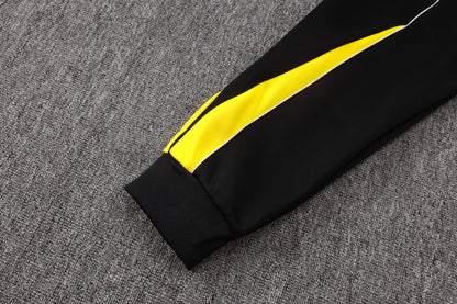 2026 Brazil Black Yellow Collar Full Zip Training Suit Adults Or Children