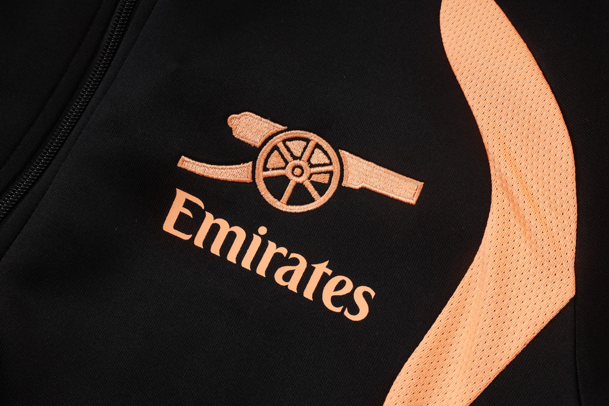 2026-27 Arsenal Black Orange Full Zip Training Suit Adults Or Children