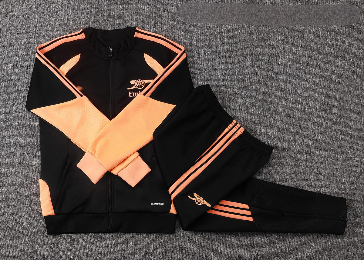 2026-27 Arsenal Black Orange Full Zip Training Suit Adults Or Children