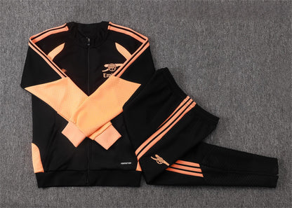 2026-27 Arsenal Black Orange Full Zip Training Suit Adults Or Children